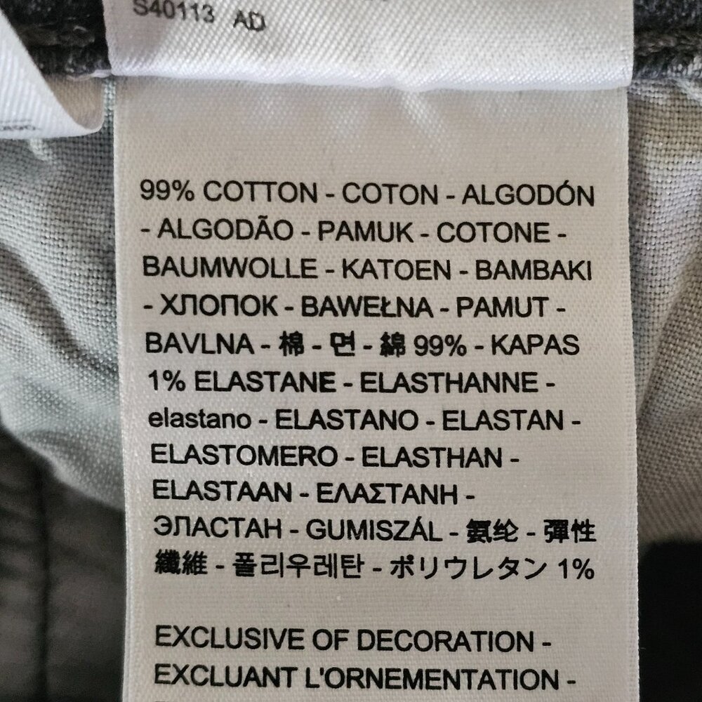 Levis 501 Skinny Jeans Mens Tag 27x32 Act 30x30.5 Black Raw Hem Button Fly - Picture 6 of 12